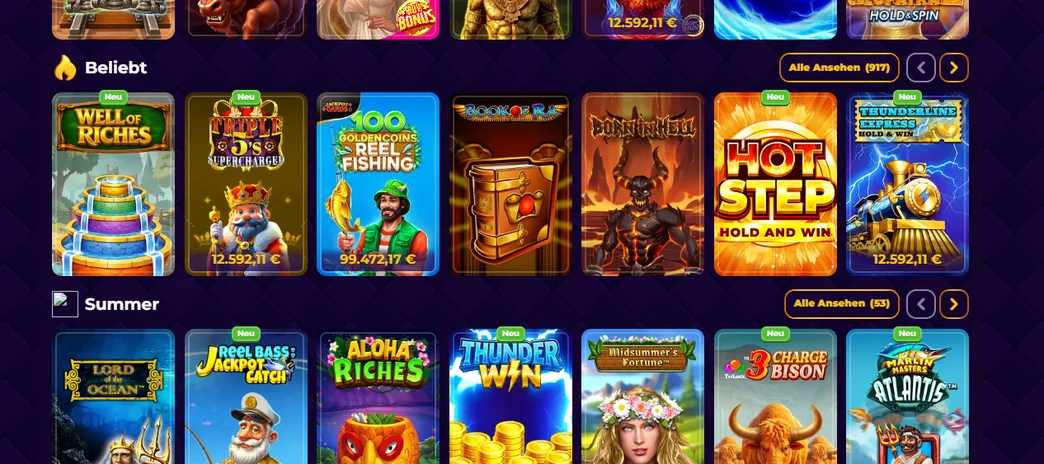 Entdecken Sie neue Slots